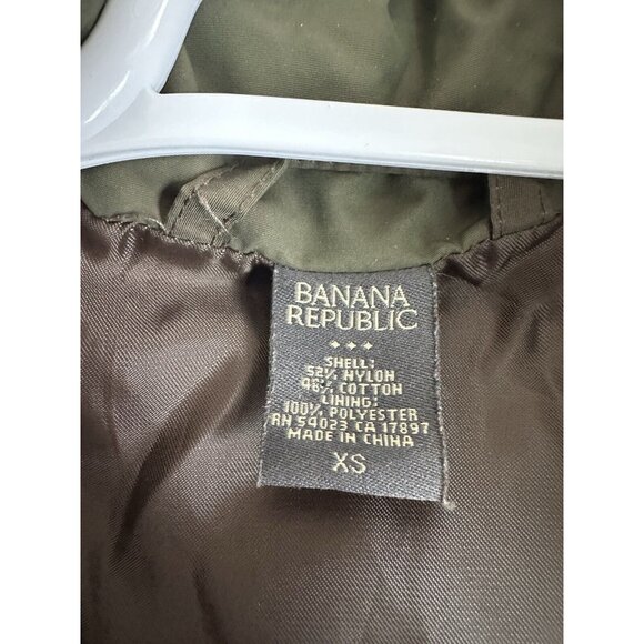Banana Republic Puffer Coat Womens XS Extra Small‎ Olive Green Down Fill - Picture 3 of 12